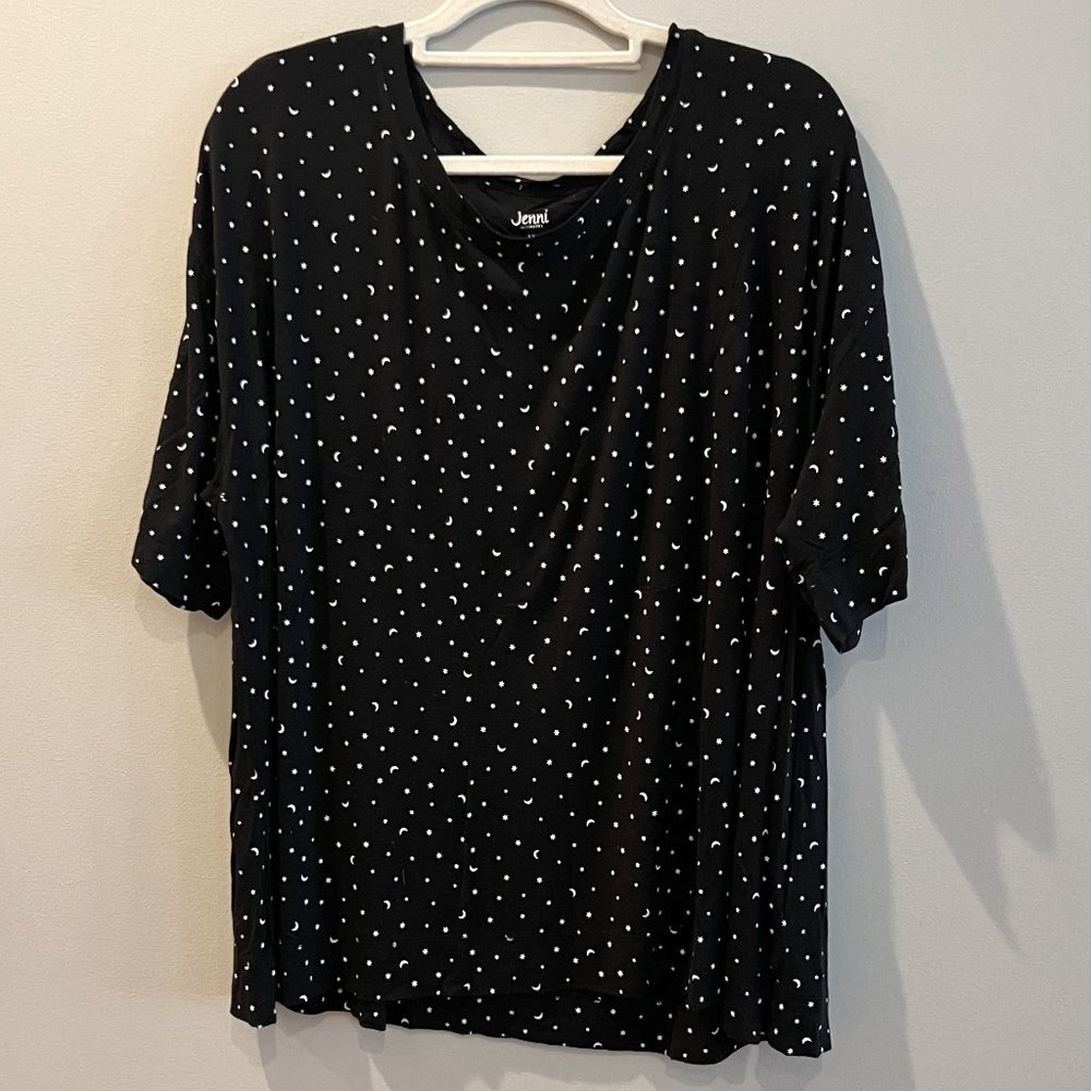 Jenni Women's Short-Sleeve Printed Jogger Pajamas Set - Size 3X